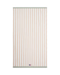 Block Striped Cotton Terry Beach Towel 100X180 - Moonbeam/White/Vintage Green