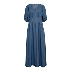 Denimcc Pleat Dress - Denim Blue
