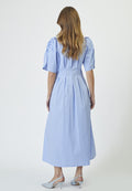 Micacc Stripe Pleat Dress - Pale Blue