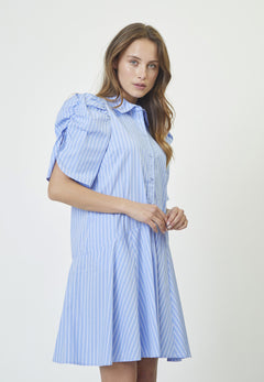 Micacc Stripe SS Shirt Dress - Pale Blue