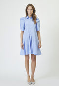 Micacc Stripe Ss Shirt Dress - Pale Blue