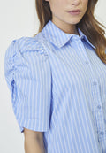 Micacc Stripe Ss Shirt Dress - Pale Blue