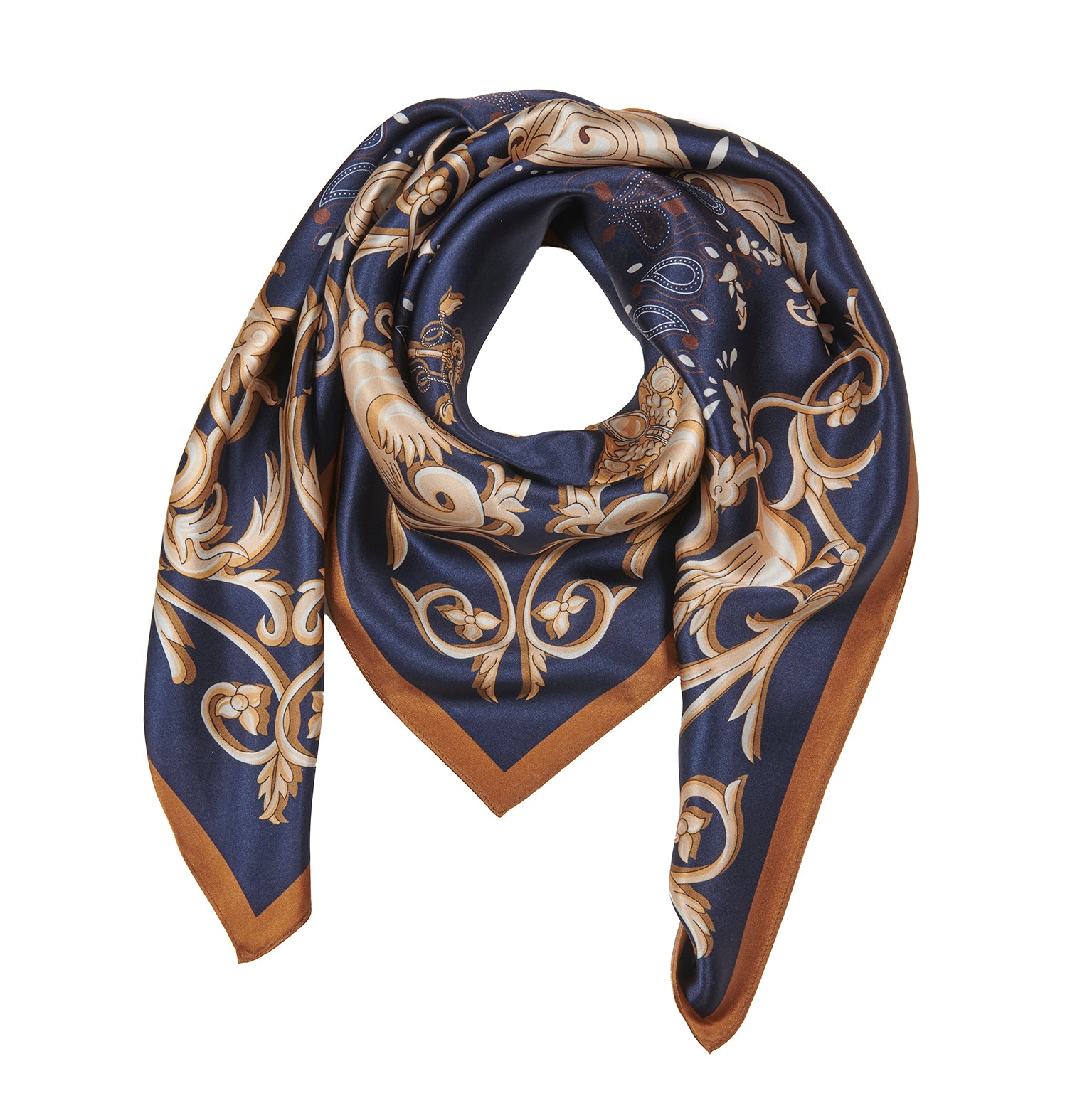 Lola Silk Scarf - Navy