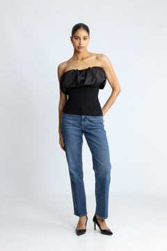 Melange Knit Top - Black