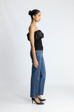 Melange Knit Top - Black