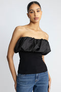 Melange Knit Top - Black