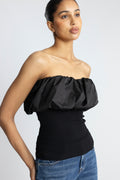 Melange Knit Top - Black
