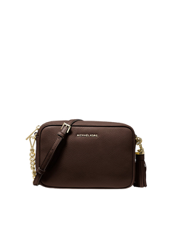 Jet Set Medium Pebbled Leather Crossbody Bag - Chocolate