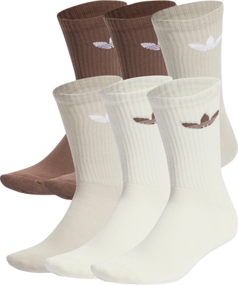 Trefoil Cushion Crew Socks 6-Pack - Earth Strata/Putty Grey/Ivory