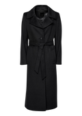 Cashmere Coat W Clareta Belt Long - Ebony Black