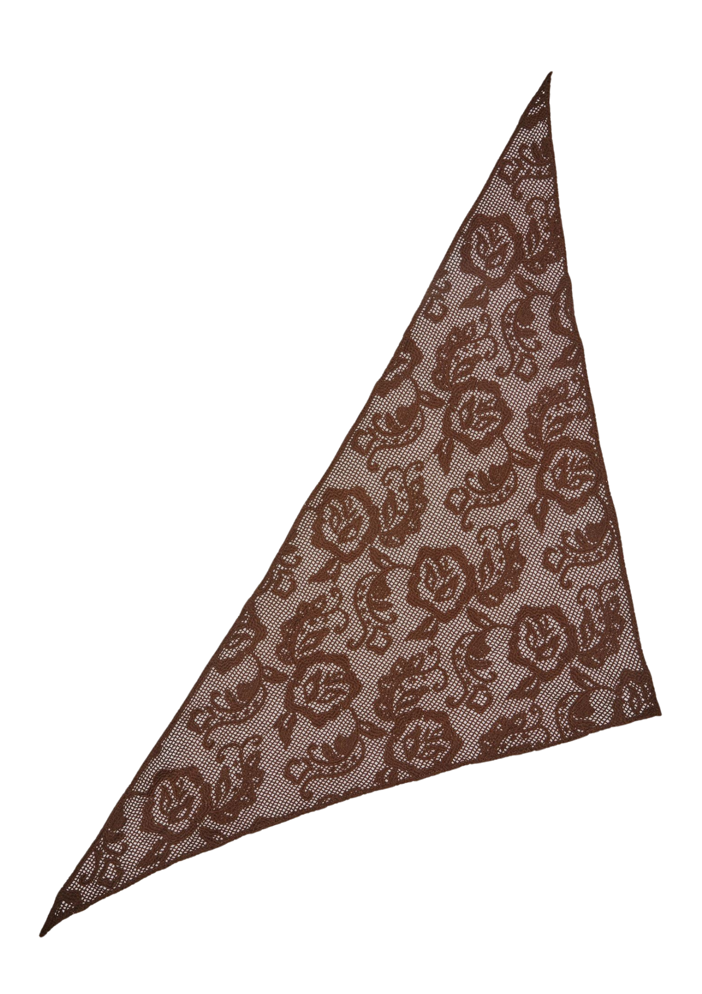 Croflora Triangle Scarf - Hot Fudge Brown