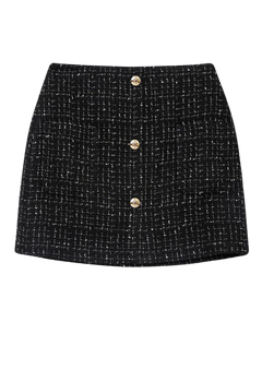 Mateo Skirt - Black And White Tweed