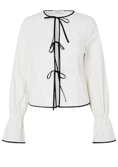 Emilia Bow Shirt - Soft White