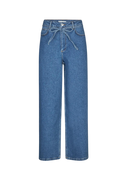 Isolde Solid Pants - Distressed Blue