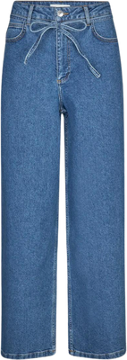 Isolde Solid Pants - Distressed Blue