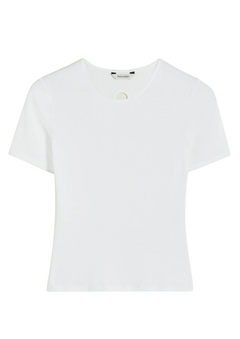 Fitted Rib Tee - White