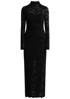 Olivia Bodycon Maxi Lace Dress - Black