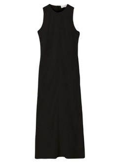 Bias Cut Linen Dress - Jet Black
