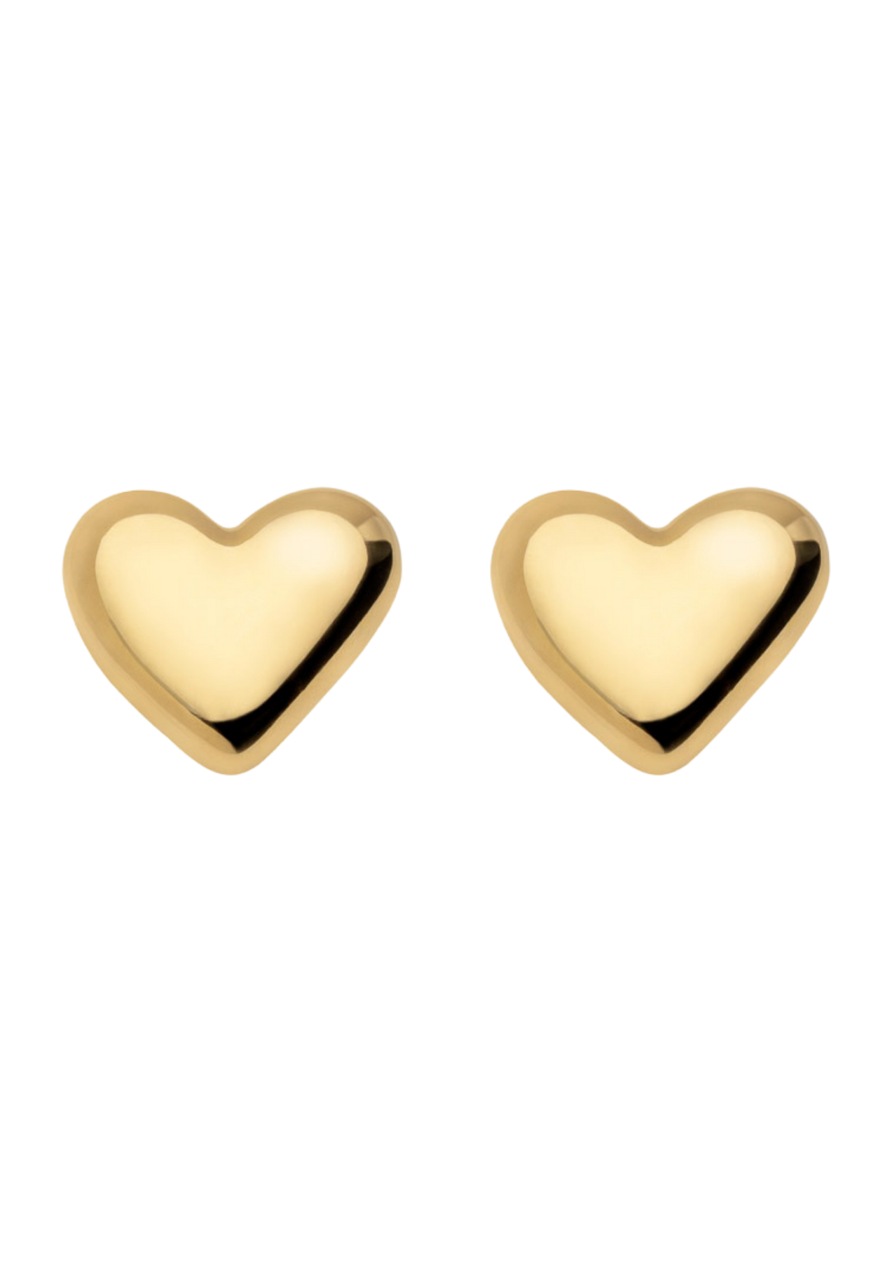 The Pebble Heart Studs - Gold