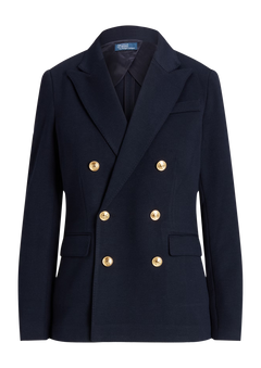 Double-Breasted Knit Blazer - Park Avenue Navy