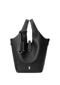 Polo Play Leather Small Tote & Crossbody - Black