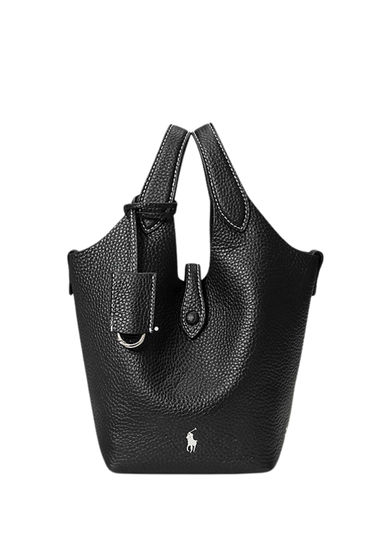 Polo Play Leather Small Tote & Crossbody - Black