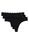 Lace Thong 3Pk - Black/Black/Black