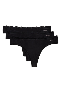 Lace Thong 3Pk - Black/Black/Black
