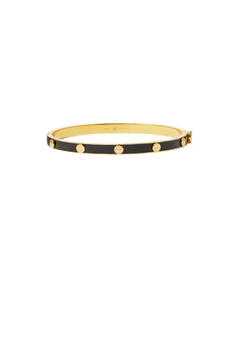 Miller Stud Enamel 5mm Hinge Bracelet - Tory Gold / Black