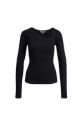 Pino Rib Triangle Neck - Black
