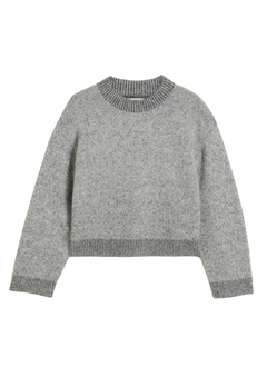 Tine Knit Crew Neck - Dk. Grey Mix