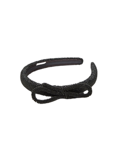 Bow Slim Beaded Hairbrace - Black