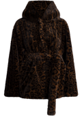 Fran Leo Faux Fur Jacket - Brown Leopard
