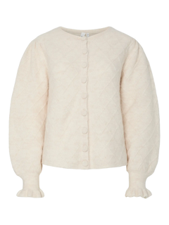 Yasthelma Ls Wool Blend Knit Cardigan - Birch