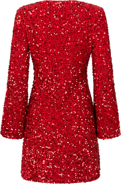 Sally Sequins Mini Dress - Red
