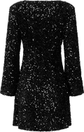 Sally Sequins Mini Dress - Black