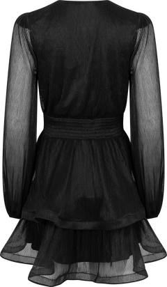 Jade Wave Plisse Dress - Black