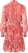 Saga Wide Velvet Flower Dress - Pink Flower