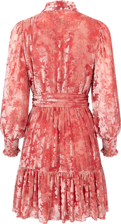 Saga Wide Velvet Flower Dress - Pink Flower