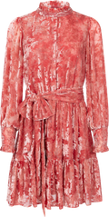 Saga Wide Velvet Flower Dress - Pink Flower