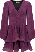 Jade Wave Sparkle Dress - Dark Pink