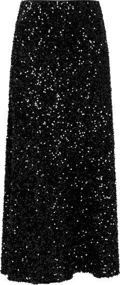 Alva Maxi Sequin Skirt - Black