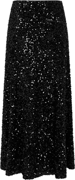 Alva Maxi Sequin Skirt - Black