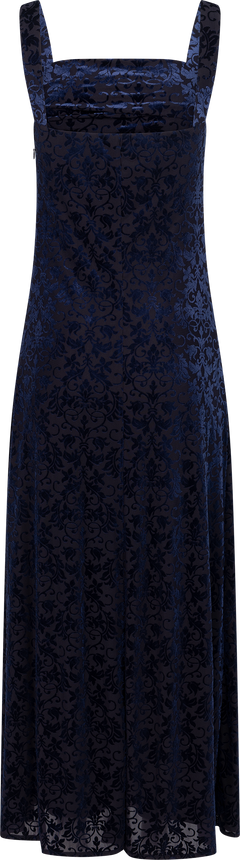 Villgun Velvet Leaf Dress - Navy
