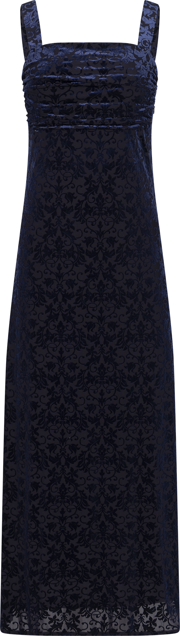Villgun Velvet Leaf Dress - Navy