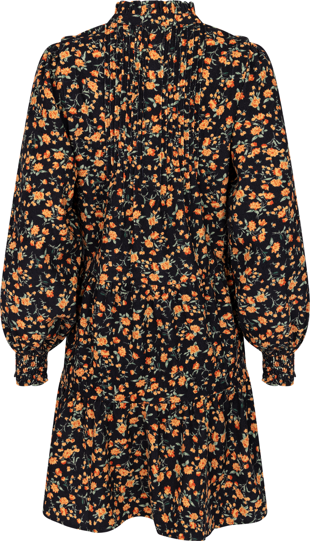 Embla Cord Flower Dress - Black Flower