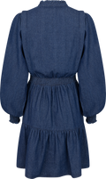 Evina Denim Solid Dress - Blue