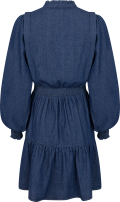 Evina Denim Solid Dress - Blue