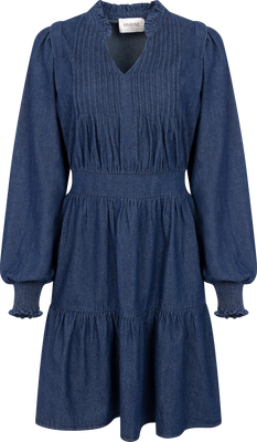 Evina Denim Solid Dress - Blue