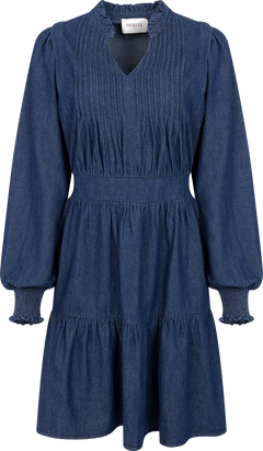 Evina Denim Solid Dress - Blue